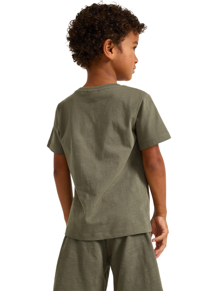 Lindex Kids' Short Sleeve Truck Print T-Shirt, Pack of 2, Light Dusty Green - view 2, Light Dusty Green