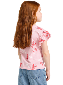 Lindex Kids' Flutter Sleeve Lobster Print T-Shirt, Light Pink - view 2, Light Pink