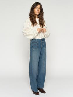 MOS MOSH Colette Remi Wide Leg Jeans, Mid Blue - view 2, Mid Blue