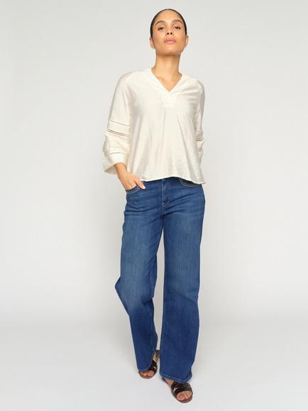 MOS MOSH Dara Jenny Wide Leg Jeans, Blue, Blue
