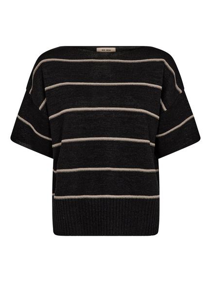 MOS MOSH Arlen Stripe Knit Top, Black, Black