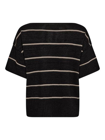 MOS MOSH Arlen Stripe Knit Top, Black - view 2, Black