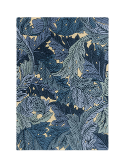 Morris & Co. Acanthus Hand Tufted Pure Wool Rug, Indigo, Indigo