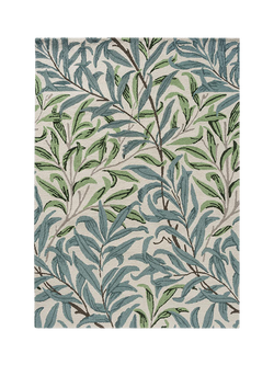 Morris & Co. Willow Leaf Hand Tufted Outdoor Rug, Green, Green