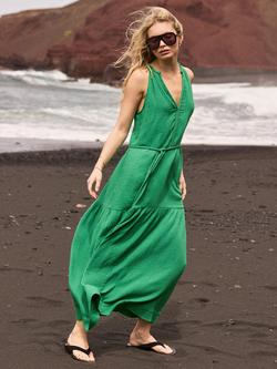 Ro&Zo Cotton Cheesecloth Rope Belt Maxi Dress - view 2, Green