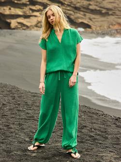 Ro&Zo Frill Neck Cheesecloth Top, Green - view 2, Green