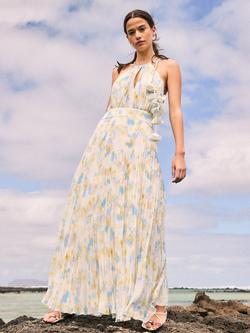 Ro&Zo Allegra Watercolour Floral Pleated Maxi Dress, Multi, Multi