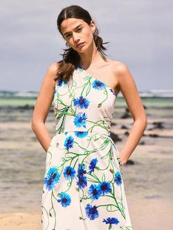 Ro&Zo Aubrey One Shoulder Floral Dress, Blue/Multi - view 2, Blue/Multi