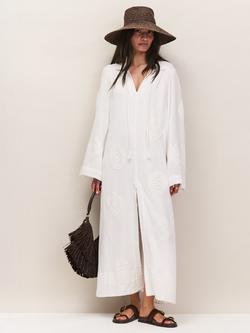 Ro&Zo Gauze Patchwork Shirt Dress, Ivory, Ivory