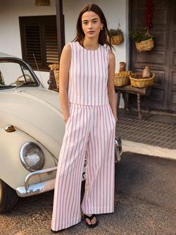 Ro&Zo Stripe Trousers, Pink, Pink