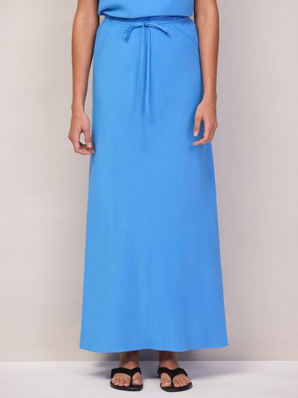 Ro&Zo Bias Cut Maxi Skirt, Blue - view 2, Blue