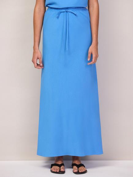 Ro&Zo Petite Bias Cut Maxi Skirt, Blue - view 2, Blue