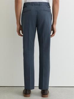 Reiss Pablo Cotton Blend Side Adjuster Tapered Trousers, Airforce Blue - view 2, Airforce Blue