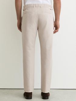 Reiss Pablo Cotton Blend Side Adjuster Tapered Trousers, Stone - view 2, Stone
