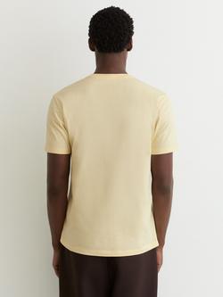 Reiss Bless Cotton Crew Neck Tailored Fit T-Shirt, Sorbet Yellow - view 2, Sorbet Yellow