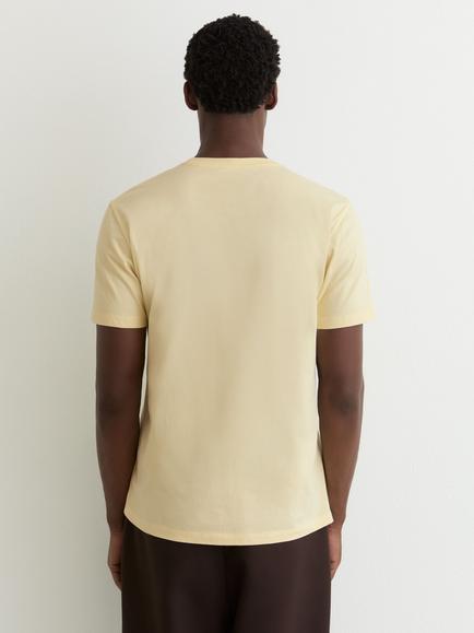 Reiss Bless Cotton Crew Neck Tailored Fit T-Shirt, Sorbet Yellow - view 2, Sorbet Yellow