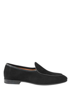Jones Bootmaker Royce Suede Loafers, Black