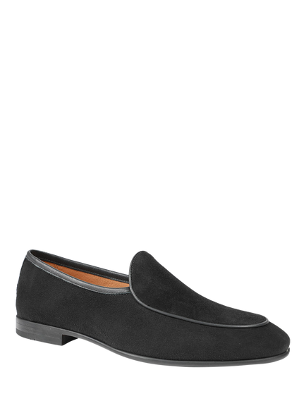 Jones Bootmaker Royce Suede Loafers - view 2, Black