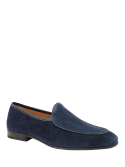 Jones Bootmaker Royce Suede Loafers - view 2, Blue