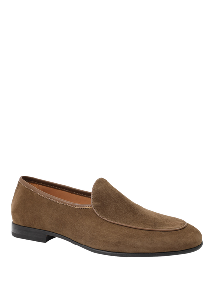 Jones Bootmaker Royce Suede Loafers - view 2, Light Brown