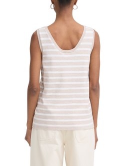 ICHI Luls Scoop Neck Stripe Knit Vest Top, Oatmeal White - view 2, Oatmeal White