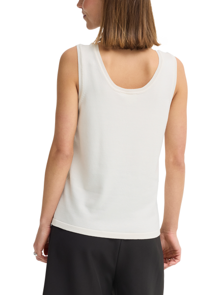 ICHI Luls Scoop Neck Knit Vest Top, Birch - view 2, Birch