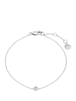 Orelia LUXE Classic Crystal Stationed Bracelet, Silver/White, Silver/White
