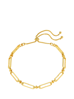 Orelia Long Link Chain Slider Bracelet, Pale Gold, Pale Gold