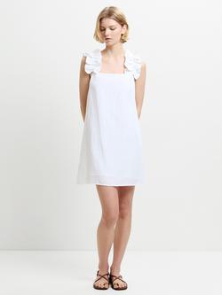 French Connection Birdie Linen Blend Mini Dress, White, White