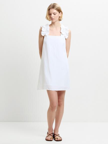 French Connection Birdie Linen Blend Mini Dress, White, White