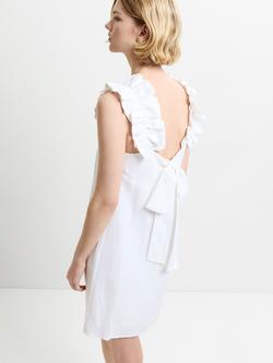 French Connection Birdie Linen Blend Mini Dress, White - view 2, White