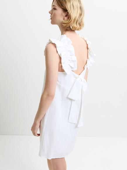 French Connection Birdie Linen Blend Mini Dress, White - view 2, White