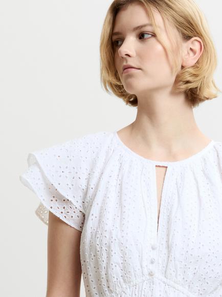French Connection Bonnie Trisha Broderie Maxi Dress, Linen White - view 2, Linen White