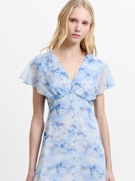 French Connection Daisy Dress, Blue/Multi - view 2, Blue/Multi