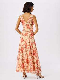 Whistles Lily Floral V-Neck Maxi Dress, Yellow/Multi - view 2, Yellow/Multi