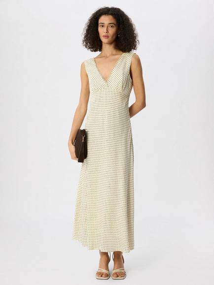 Whistles Sleeveless Spot Print Midi Dress, Yellow/Multi