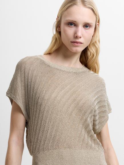 French Connection Jada Knit Top, Soft Gold - view 2, Soft Gold
