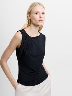 French Connection Samira Asymmetric Jersey Top, Black, Black