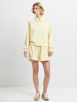 French Connection Wren Balloon Sleeve Rugby Top, Mellow Yellow - view 2, Mellow Yellow
