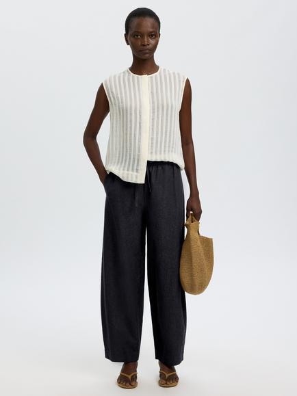 Selected Loose Barrel Trousers, Dark Navy, Dark Navy