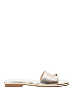 Moda in Pelle Leera Embellished Footbed Sandals, Gold, Gold