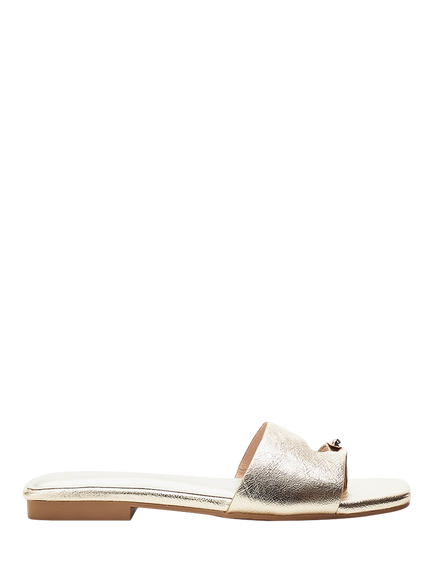 Moda in Pelle Leera Embellished Footbed Sandals, Gold, Gold