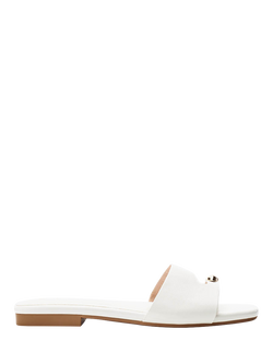 Moda in Pelle Leera Embellished Footbed Sandals, White, White