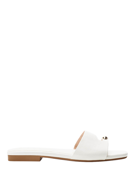 Moda in Pelle Leera Embellished Footbed Sandals, White, White