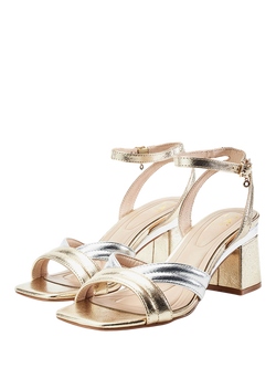 Moda in Pelle Madelia Block Heel Sandals, Gold - view 2, Gold