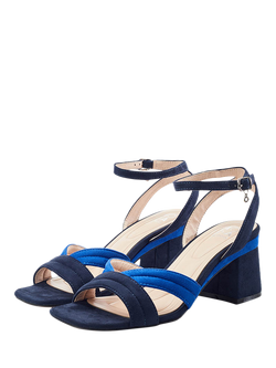 Moda in Pelle Madelia Block Heel Sandals, Navy - view 2, Navy