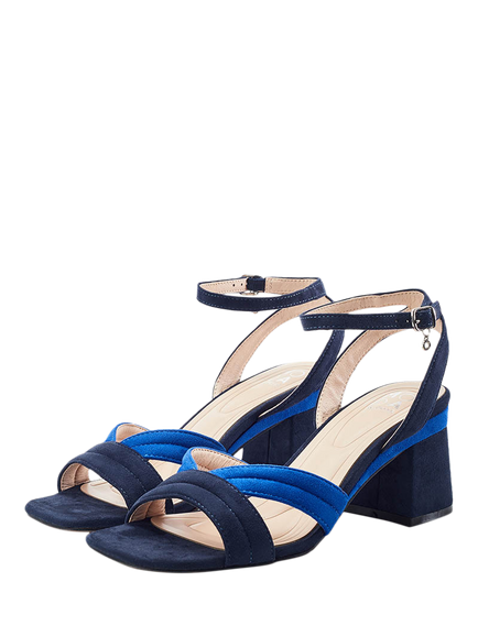 Moda in Pelle Madelia Block Heel Sandals, Navy - view 2, Navy