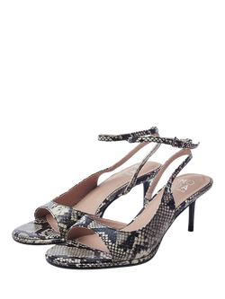 Moda in Pelle Manella Snake Print Cut Out Sandals, Grey - view 2, Grey