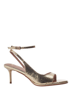 Moda in Pelle Manella Snake Print Cut Out Sandals, Gold, Gold