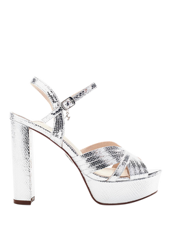 Moda in Pelle Mardonia Block Heel Platform Sandals, Silver, Silver